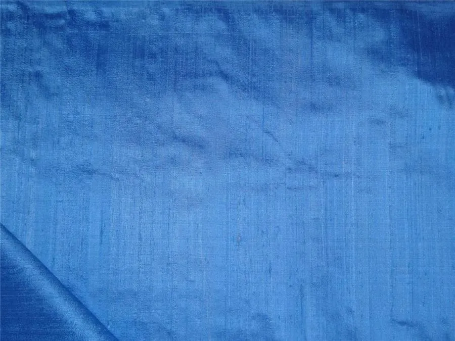 100% PURE SILK DUPION FABRIC PASTEL INDIGO colour 54&quot; wide WITH SLUBS*