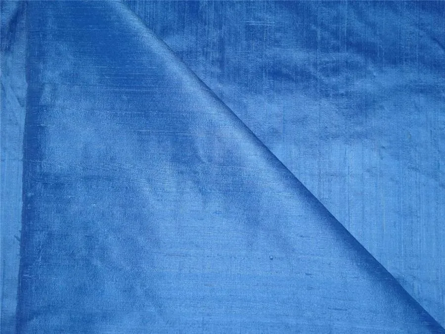 100% PURE SILK DUPION FABRIC PASTEL INDIGO colour 54&quot; wide WITH SLUBS*