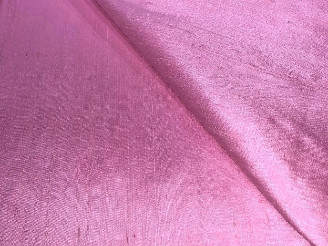 100% PURE SILK DUPION FABRIC PASTEL LIGHT PINK color 54&quot; wide WITH SLUBS*MM127[3]