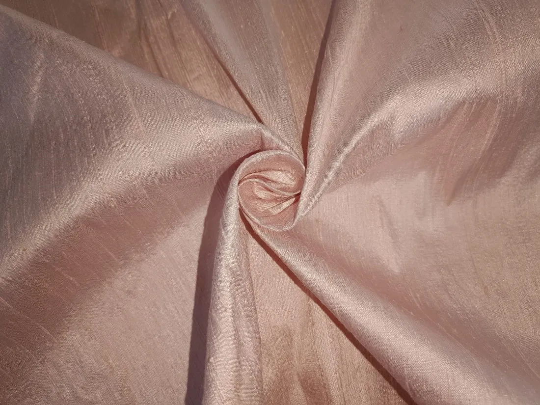 100% PURE SILK DUPIONI FABRIC pastel pink 44" wide WITH SLUBS MM109[4]