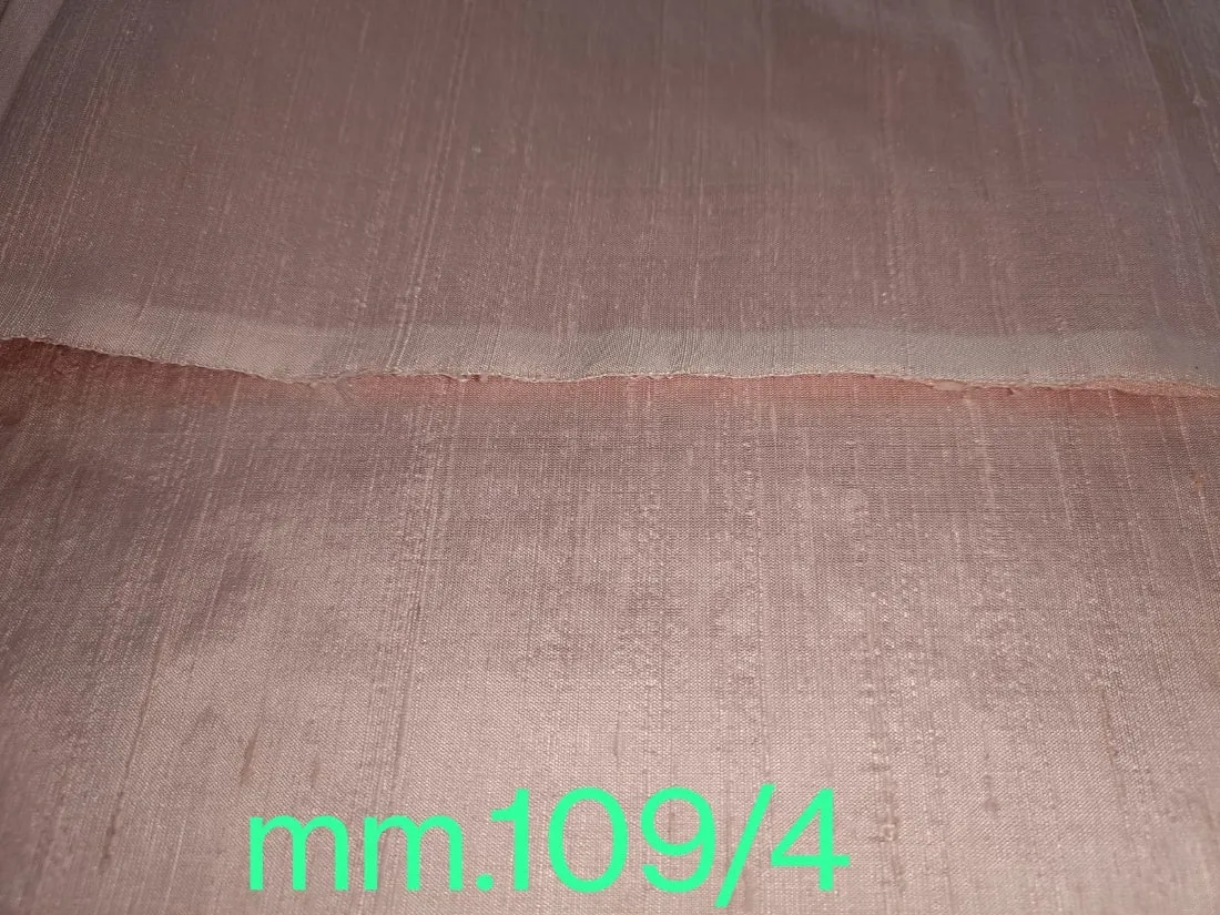 100% PURE SILK DUPIONI FABRIC pastel pink 44" wide WITH SLUBS MM109[4]