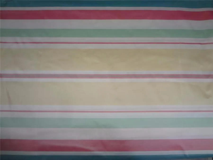 100% SILK TAFFETA PASTEL COLOUR STRIPE 54" wide Taf#S136[1]