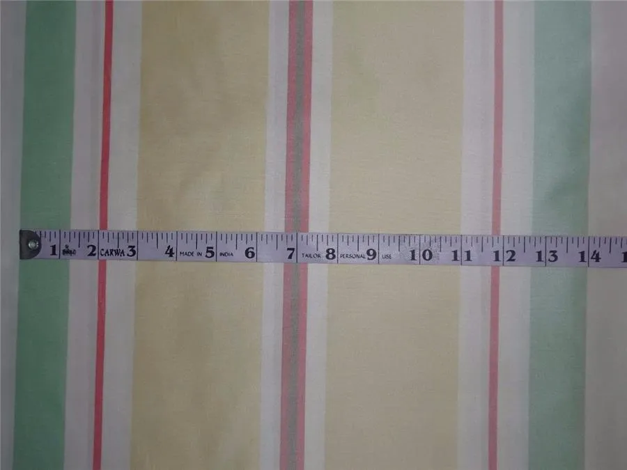 100% SILK TAFFETA PASTEL COLOUR STRIPE 54" wide Taf#S136[1]