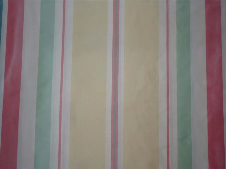 100% SILK TAFFETA PASTEL COLOUR STRIPE 54" wide Taf#S136[1]