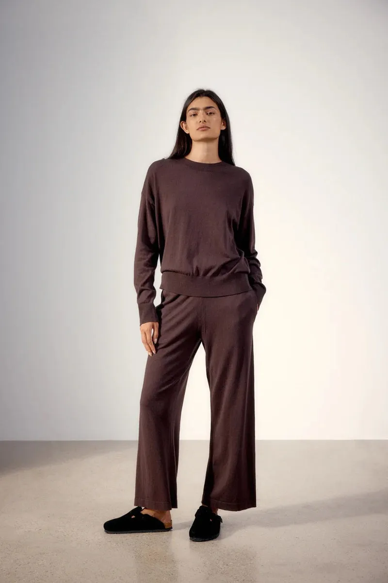 Assembly Label - Cotton Cashmere Wide Leg Pant - Cocoa