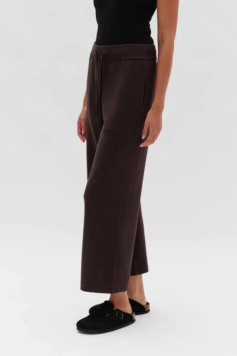 Assembly Label - Cotton Cashmere Wide Leg Pant - Cocoa