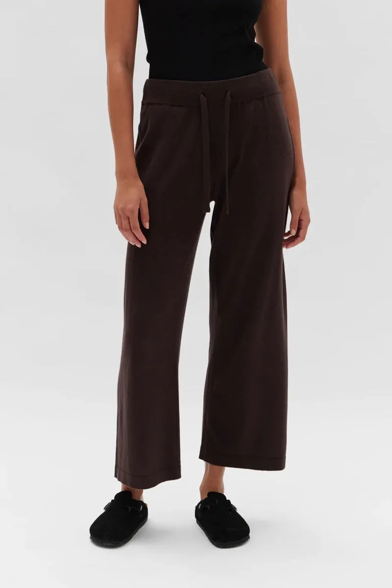 Assembly Label - Cotton Cashmere Wide Leg Pant - Cocoa