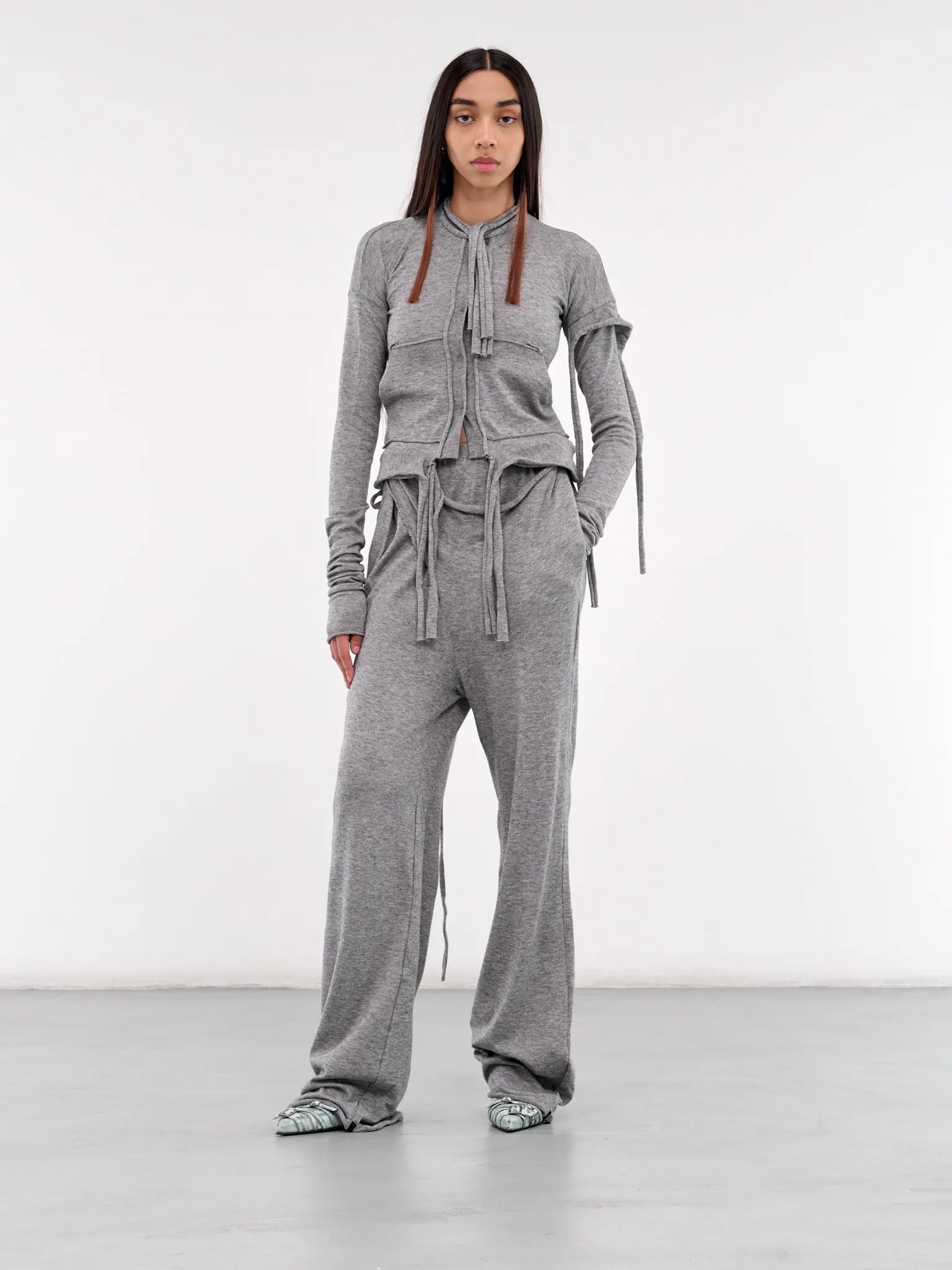 Asymmetric Strap Sweatpants (2204080211-GREY)