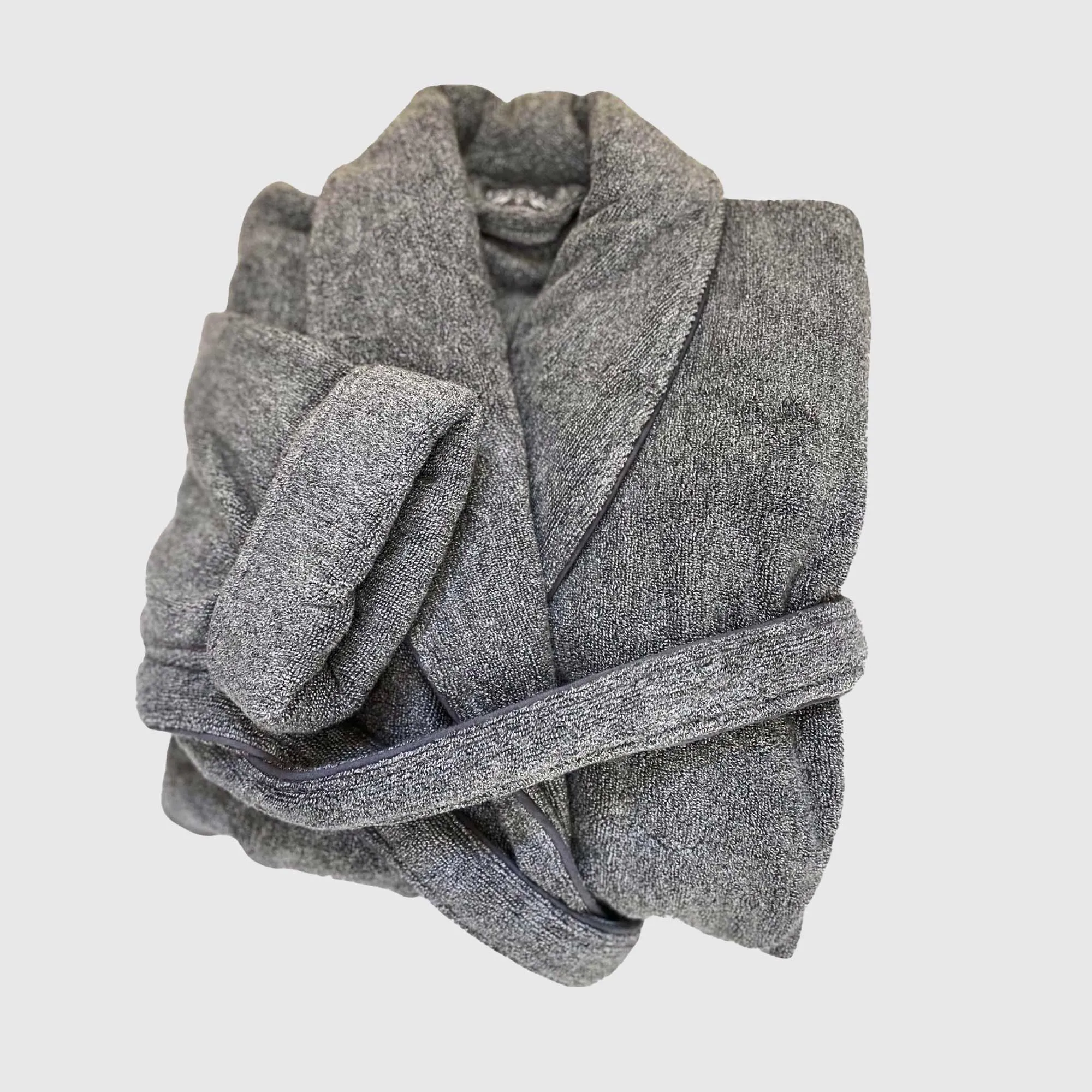 Bamboo Cotton Bath Robe from BedVoyage Melange Viscose  - Charcoal