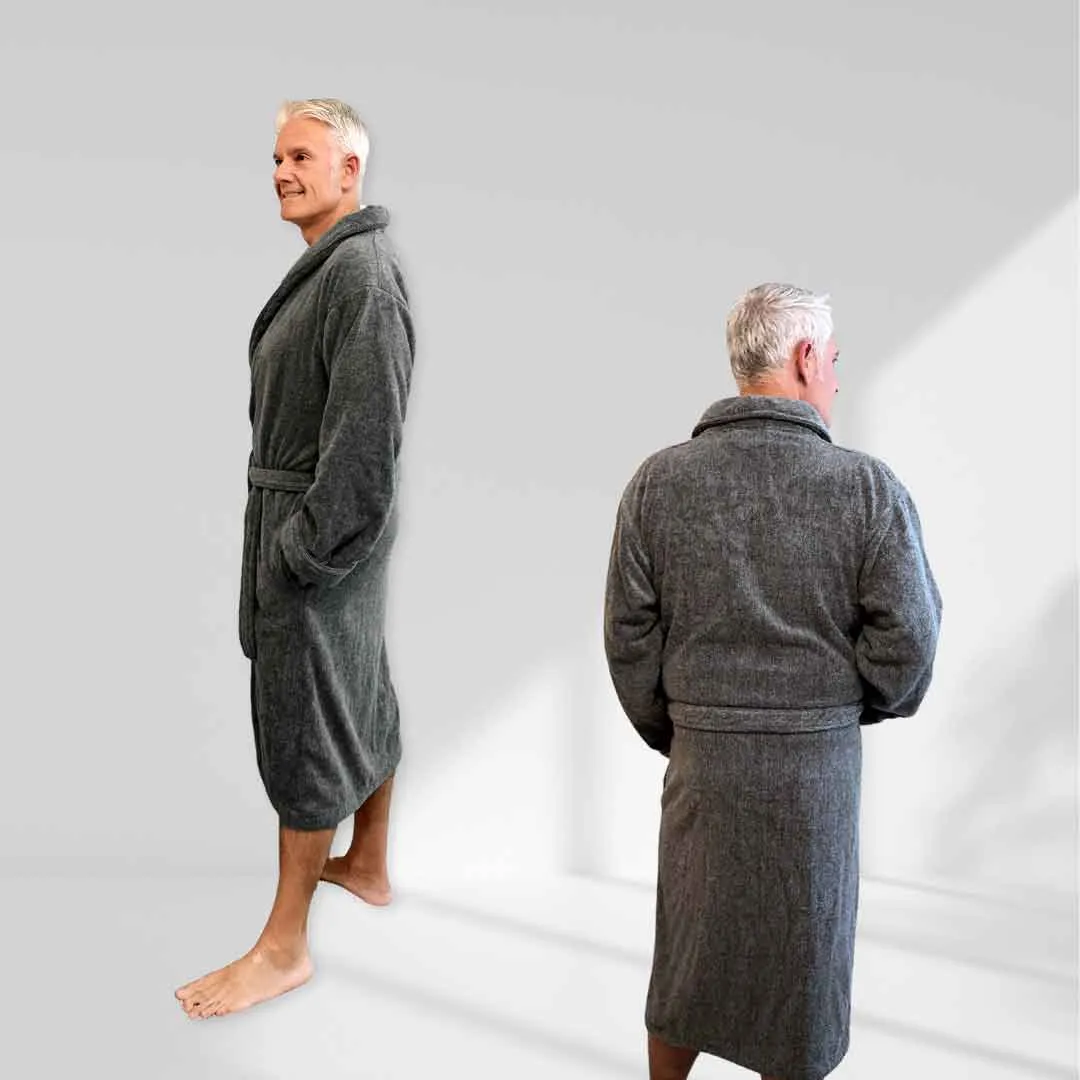 Bamboo Cotton Bath Robe from BedVoyage Melange Viscose  - Charcoal