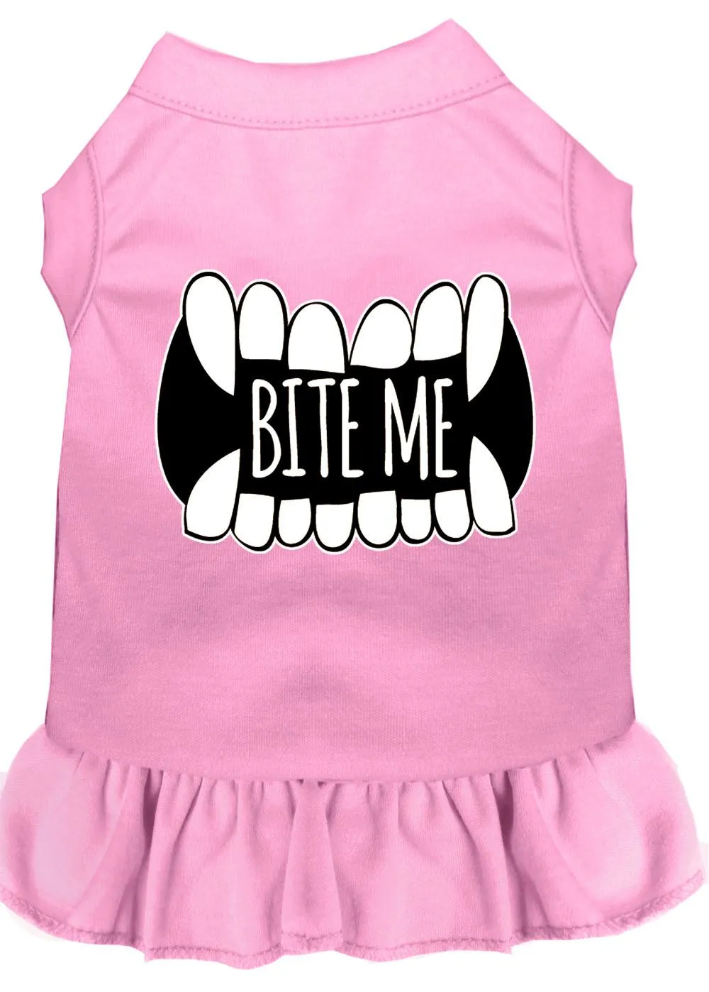 Bite Me Screen Print Dog Dress Light Pink Xl (16)