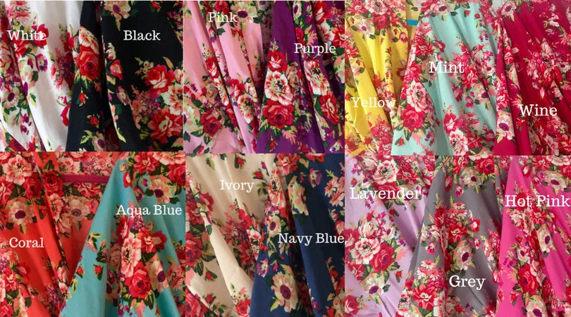 Bridesmaid Robes-Bridesmaid Gift-Bridal Party Robes-Floral Robe-Kimono Robe-Wedding Robe*** Discount for Multi Orders, Please message us***