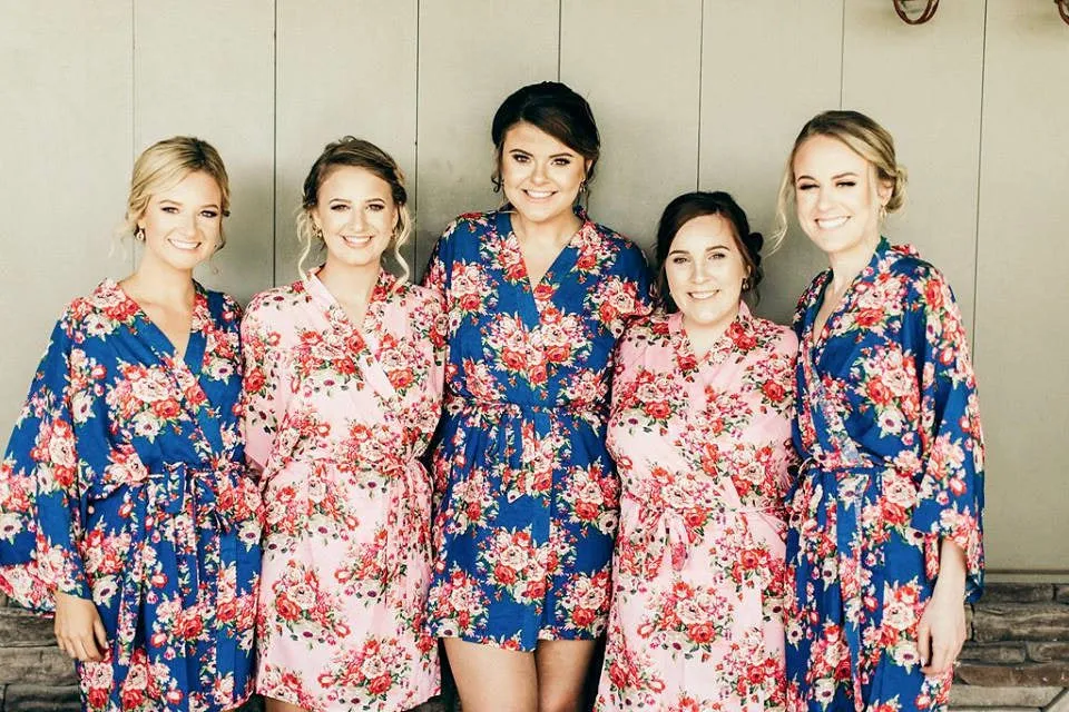 Bridesmaid Robes -Floral Cotton Robes -Getting Ready Robes -Bridal Party -Kimono Robe***Discount for Multi Orders, Please message us**