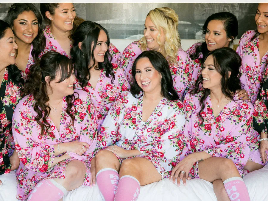 Bridesmaid Robes, MIX&MATCH, Bridesmaid Gifts, Floral Robe, Kimono Robe, Wedding Robe,CottonRobes,Set of Bridesmaids Robes,Bridesmaids Party