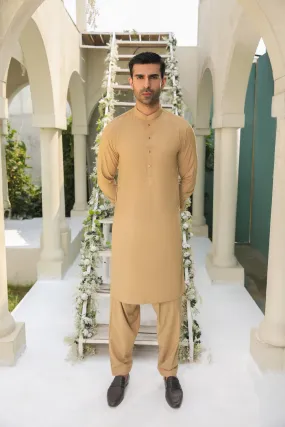 Camel Kurta Trouser/Shalwar - Men