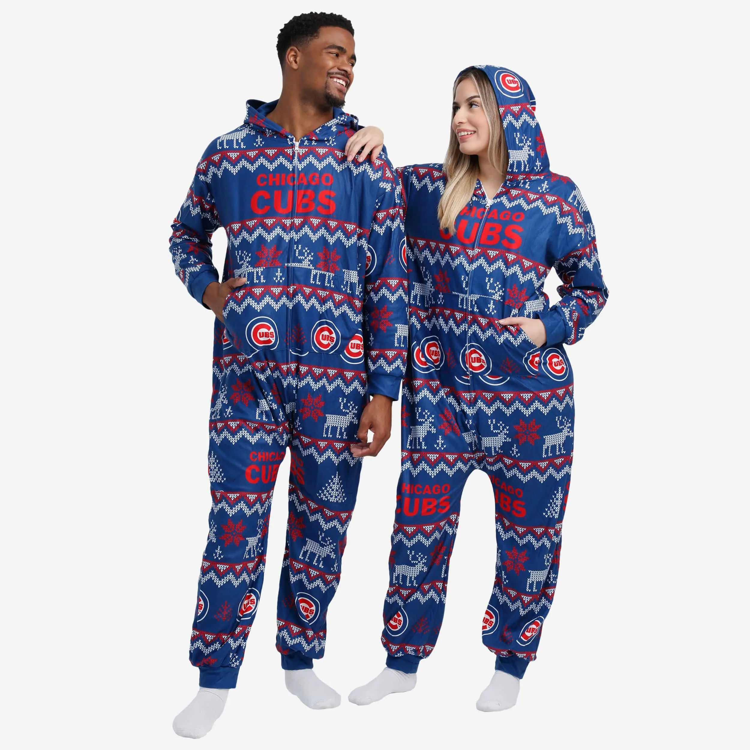 Chicago Cubs Ugly Pattern One Piece Pajamas