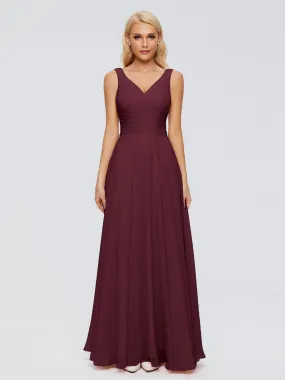 Chiffon Cabernet Bridesmaid Dress Ryleigh Flowy Chiffon Bridesmaid Dresses With Bow