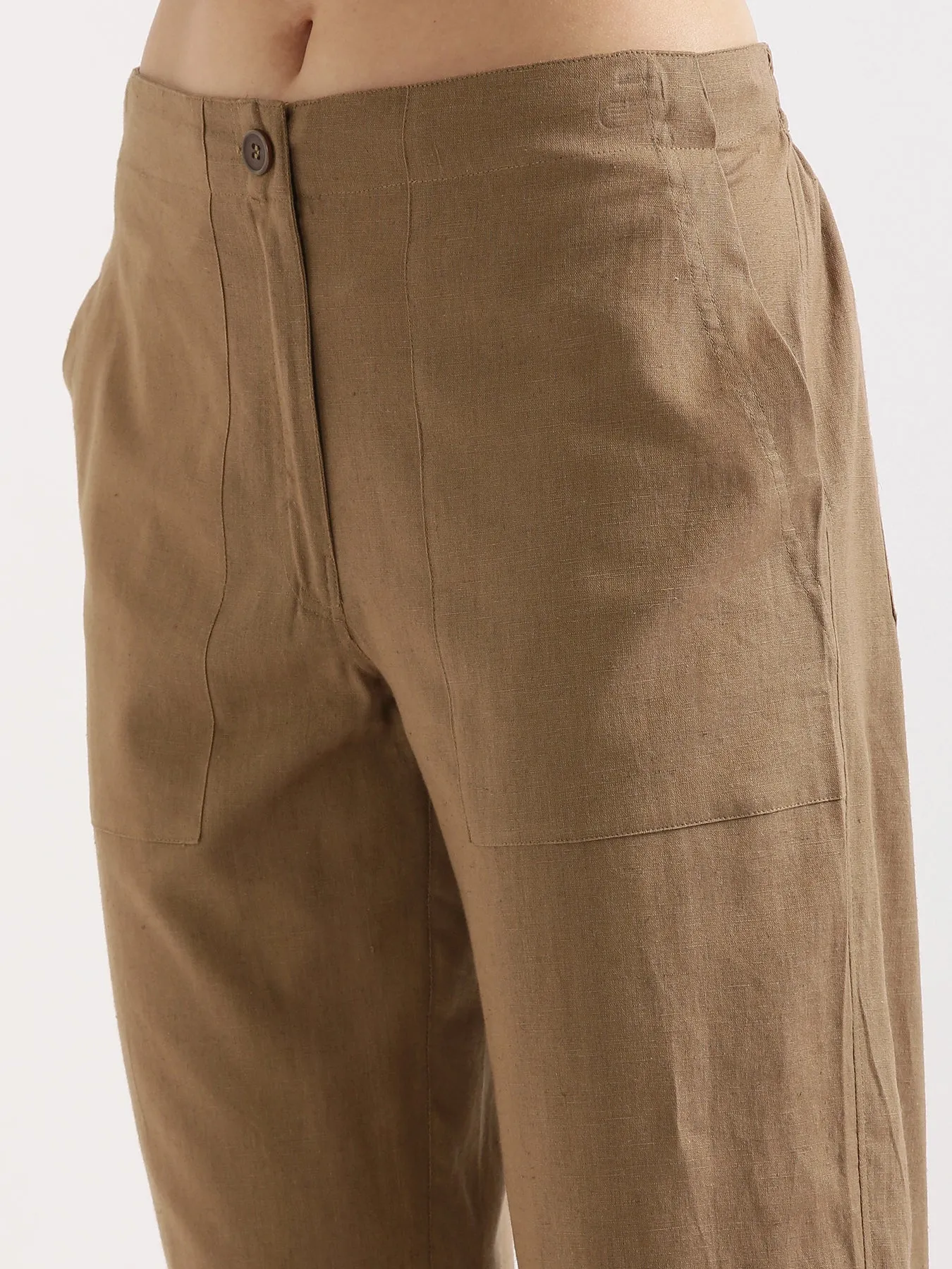 Coffee Brown Airy Linen Pants