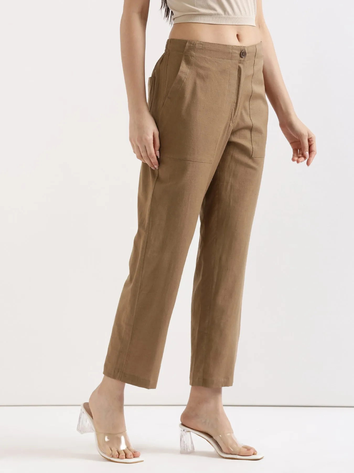 Coffee Brown Airy Linen Pants