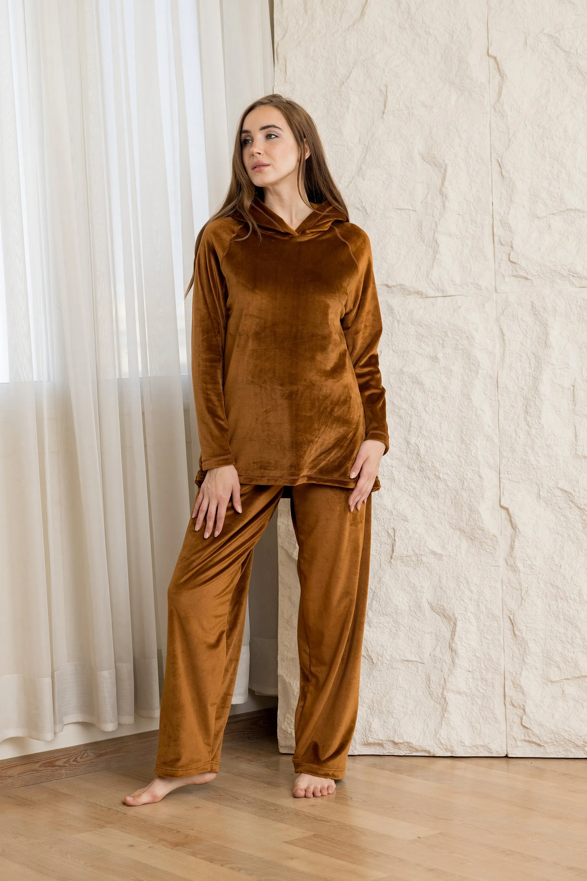 Comfort Hoodie Lounge Set - Brown