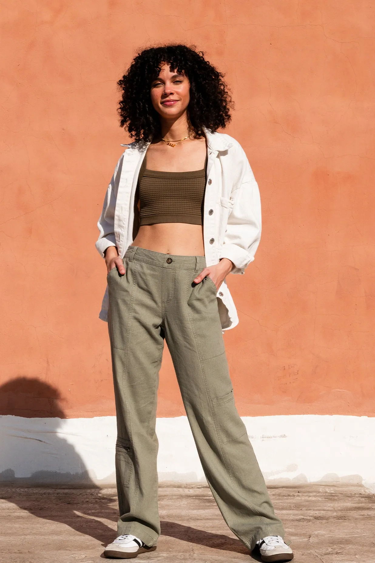 Comfort Waist Cargo Pant - Dusty Sage