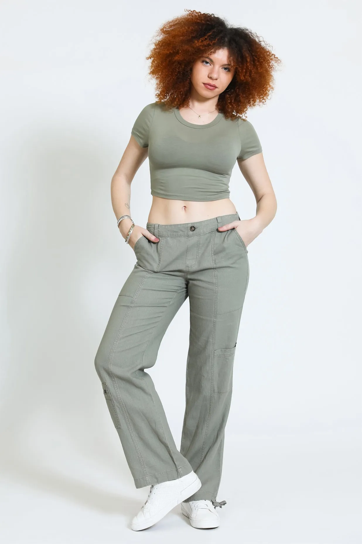 Comfort Waist Cargo Pant - Dusty Sage