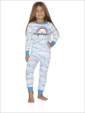 Cozy Couture Big Girls' Daydream Blue Cotton Pajamas