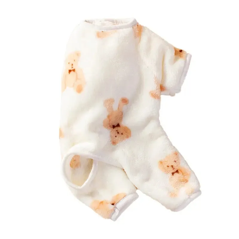 Cozy Fleece Dog Pajamas Jumpsuit for Small Pets