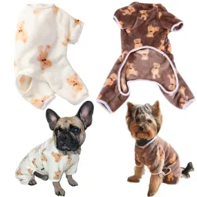 Cozy Fleece Dog Pajamas Jumpsuit for Small Pets