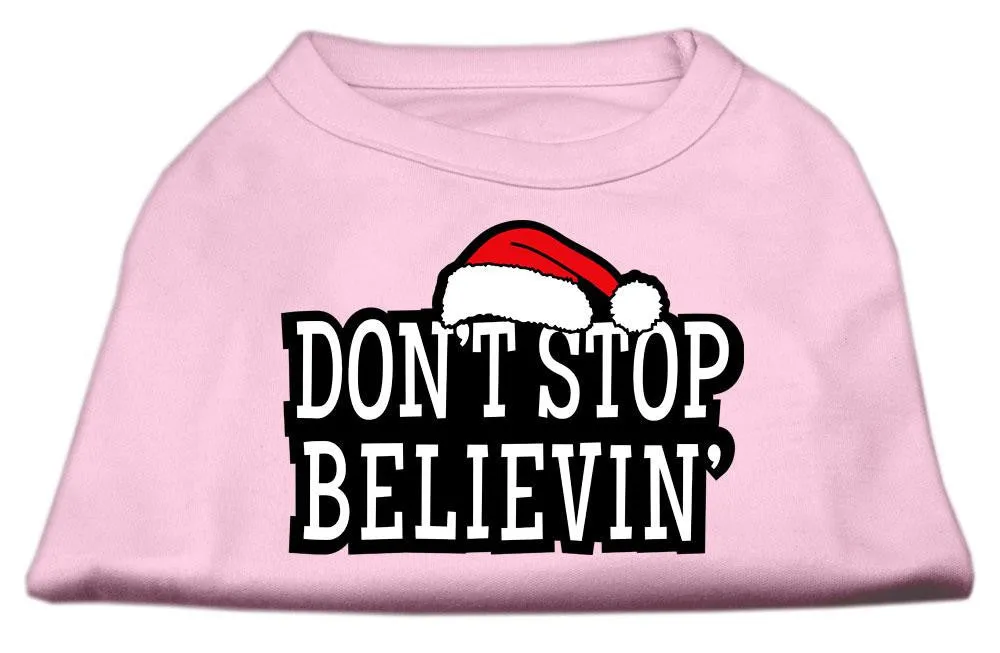 Don't Stop Believin' Screenprint Shirts Light Pink XL (16)