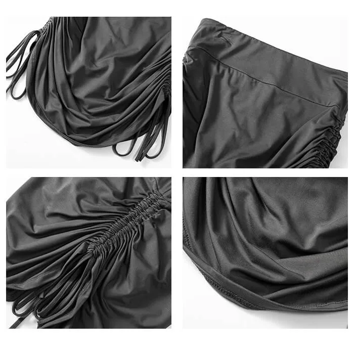 Drawstring soft skirt