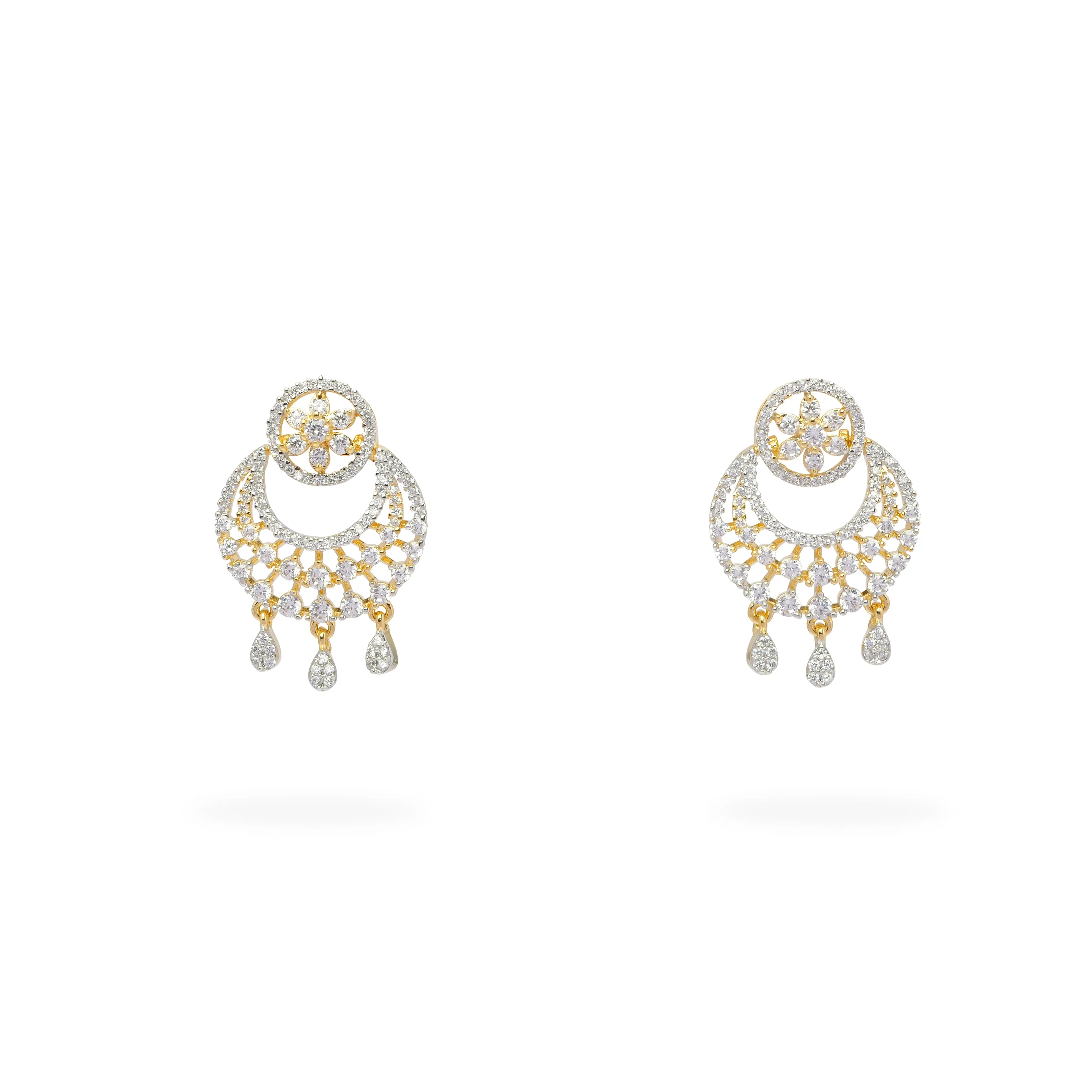 Ella Cubic Zirconia Small Earrings in White