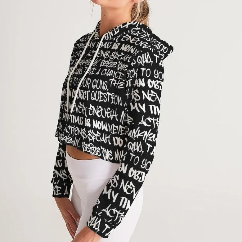 Empowering Graffiti Women's Cropped Hoodie