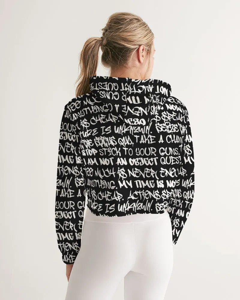 Empowering Graffiti Women's Cropped Hoodie