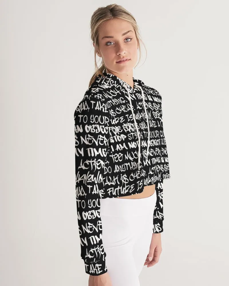 Empowering Graffiti Women's Cropped Hoodie