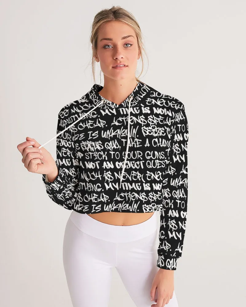 Empowering Graffiti Women's Cropped Hoodie