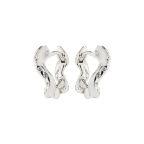 EVRA organic shaped crystal hoops silver-plated