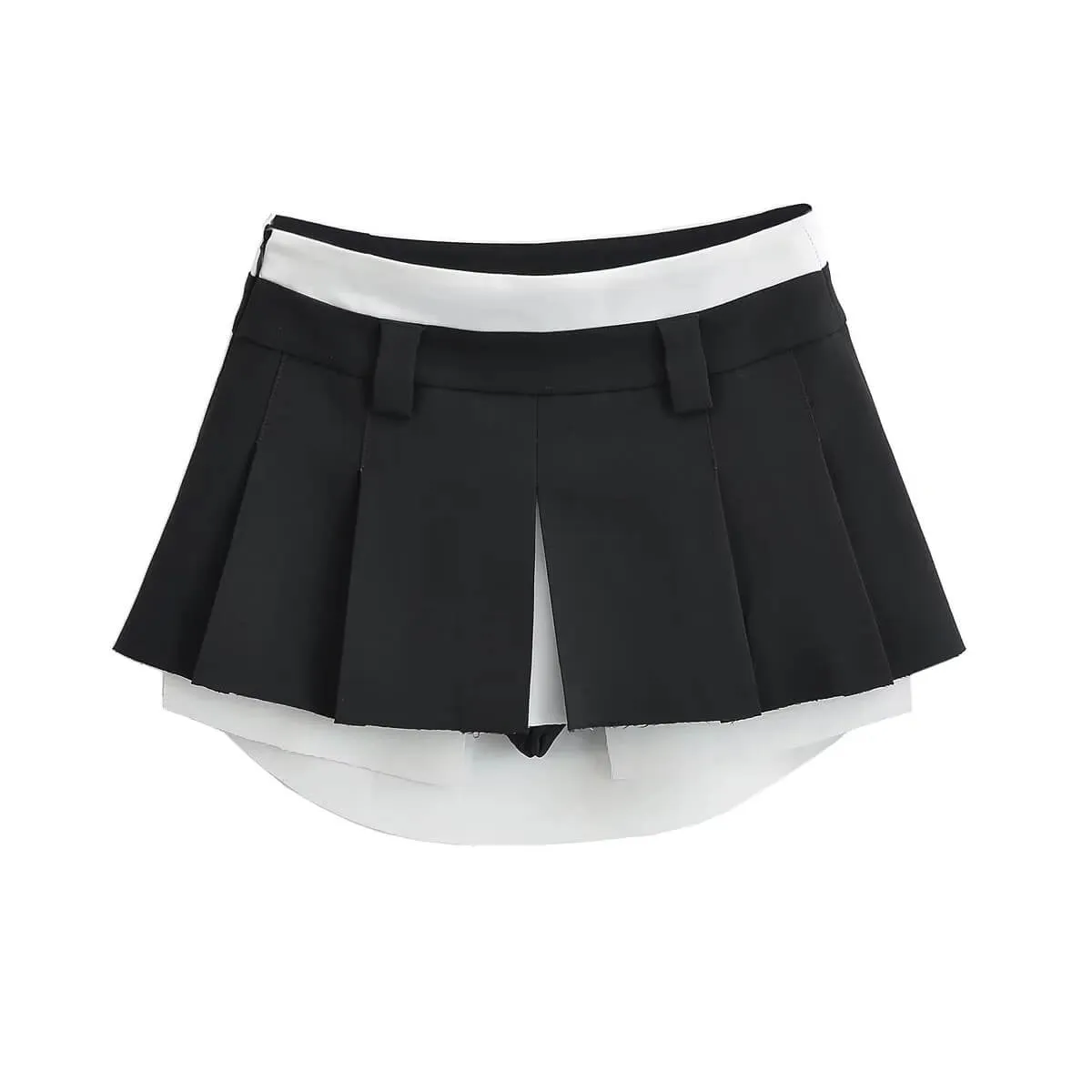 Fake-2 pieces mini skirt