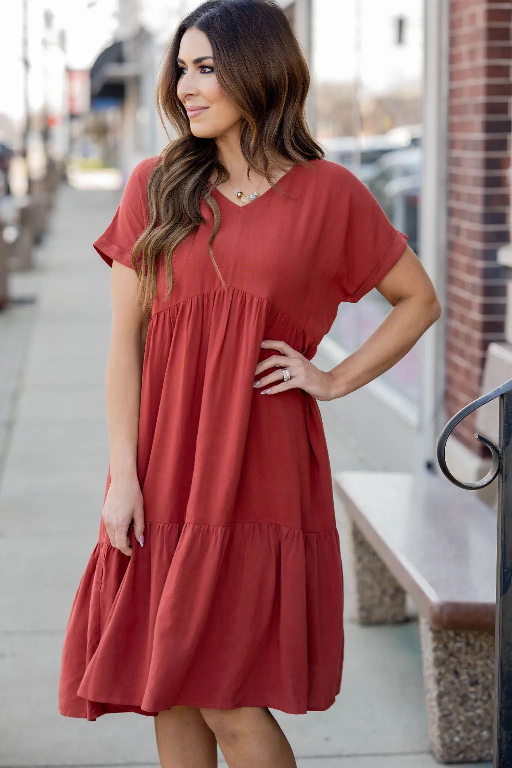 Flowy Tiered Midi Dress