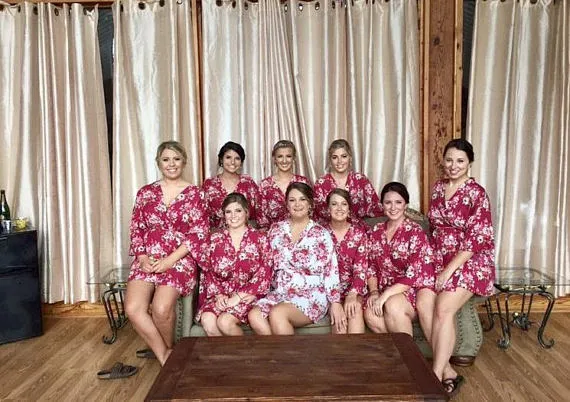 Free Robe! Set of 10,11,12  Bridesmaid Robe, Bridesmaid Gift, Gift for Bridesmaid, Robe for Bridesmaid, Bridal Party Robe, Floral Robe