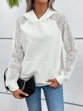 Frosted Cloud Lace White Hoodie