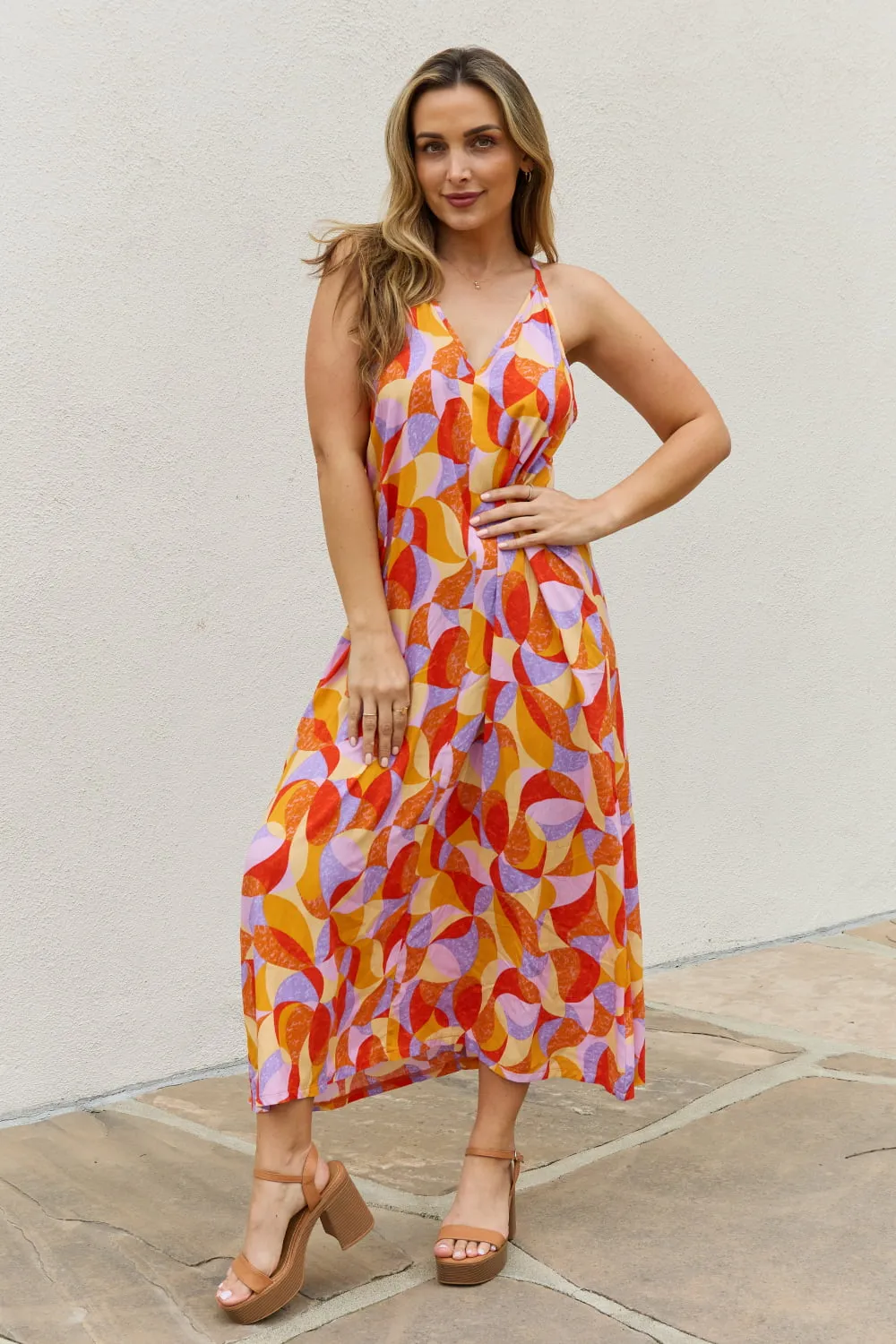 Full Size Printed Sleeveless Maxi Dress