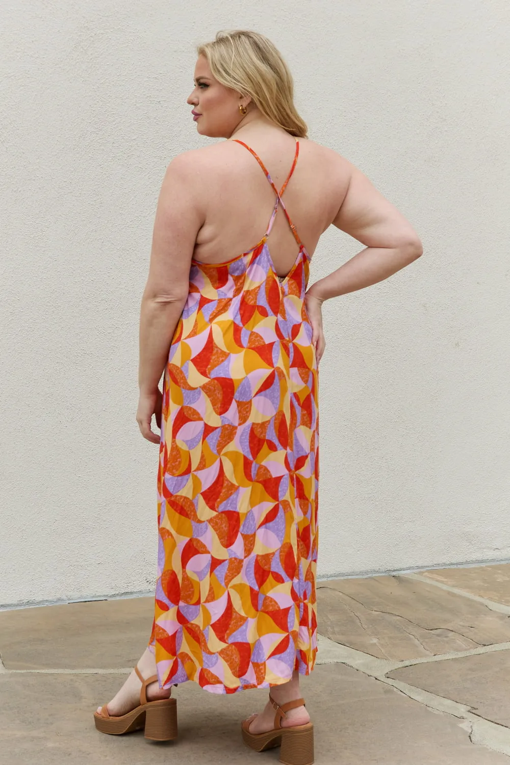 Full Size Printed Sleeveless Maxi Dress