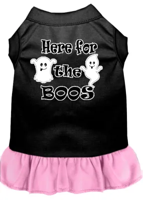 Here For The Boos Screen Print Dog Dress Black With Light Pink Xxxl (20)