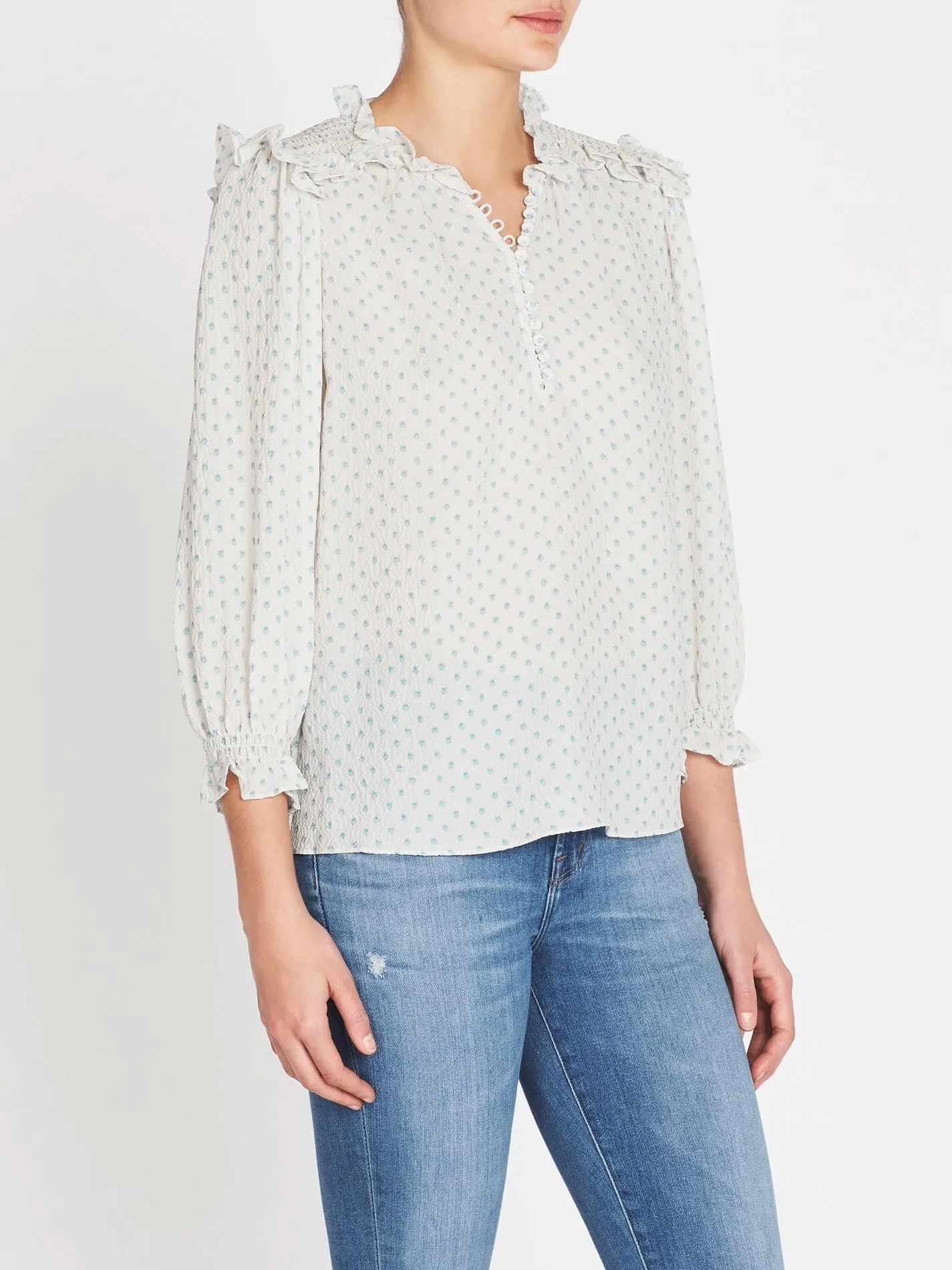 Ikat Dot Print Top