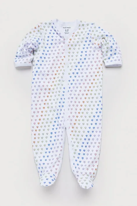 Infant Disco Hearts Footie Pajamas