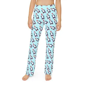 Kids Blue Penguin Pajama Pants : Cozy 100% Brushed Polyester Loungewear  Holiday Pajamas for Girls & Boys