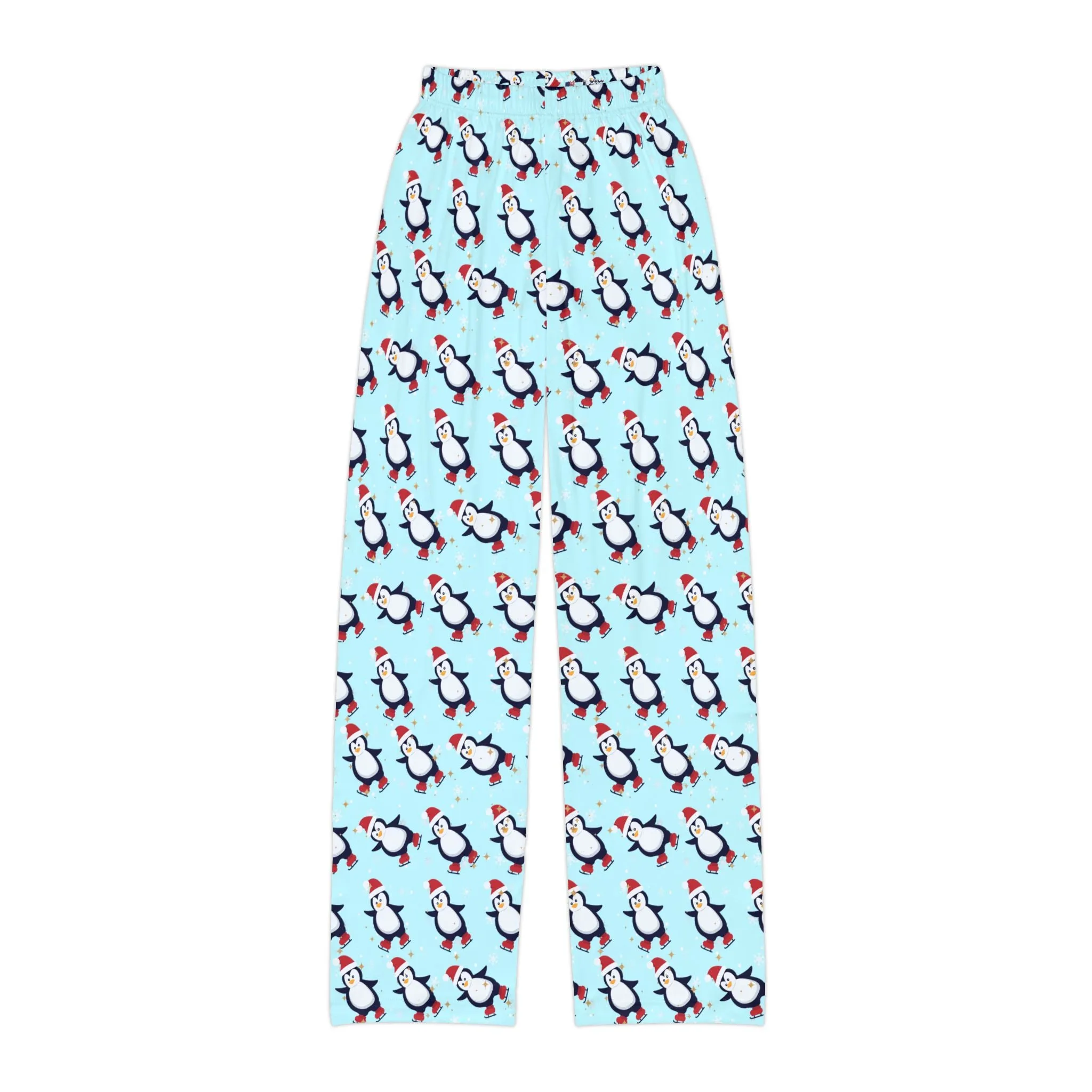 Kids Blue Penguin Pajama Pants : Cozy 100% Brushed Polyester Loungewear  Holiday Pajamas for Girls & Boys