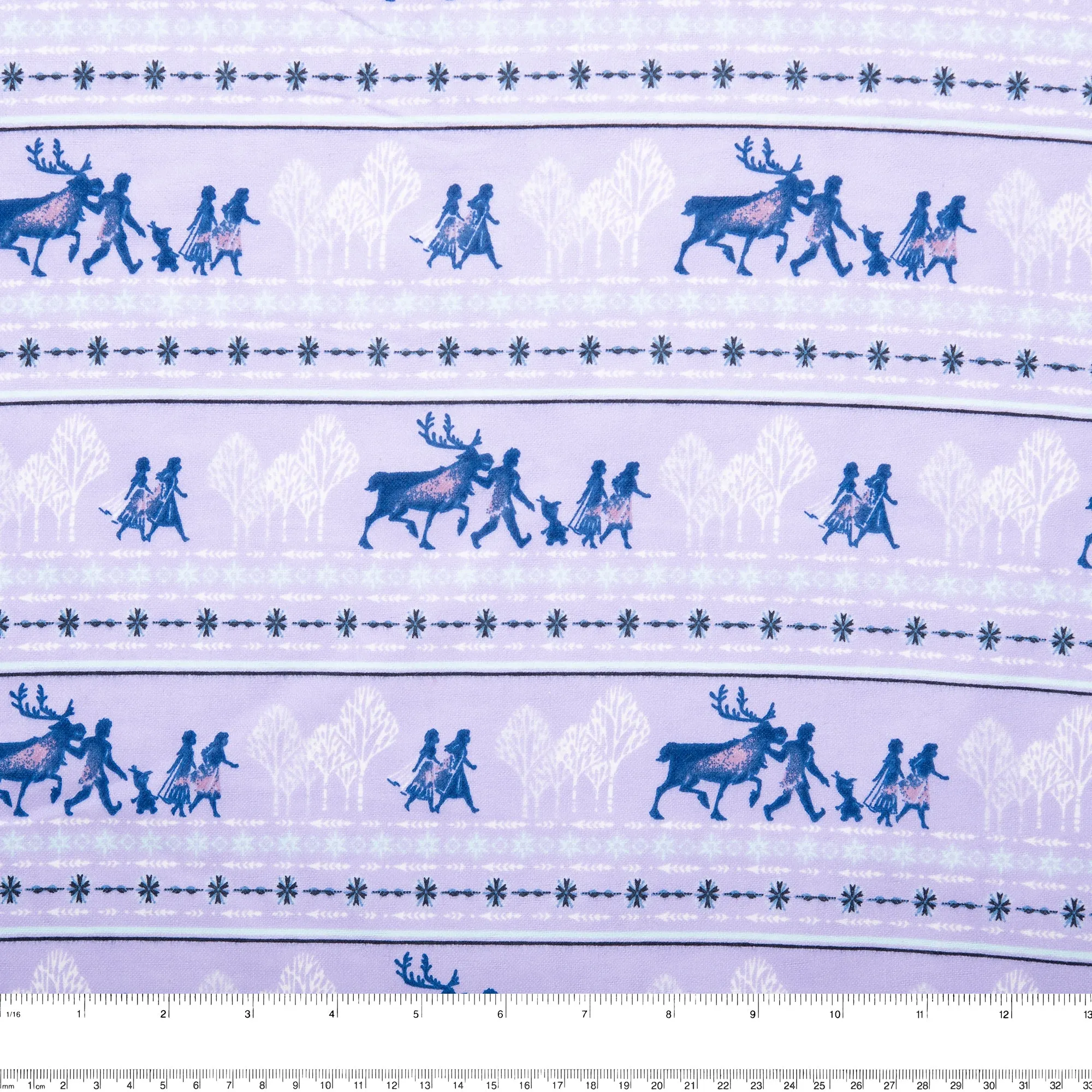 Licensed Flannelette Print - Frozen stripe - Lilac