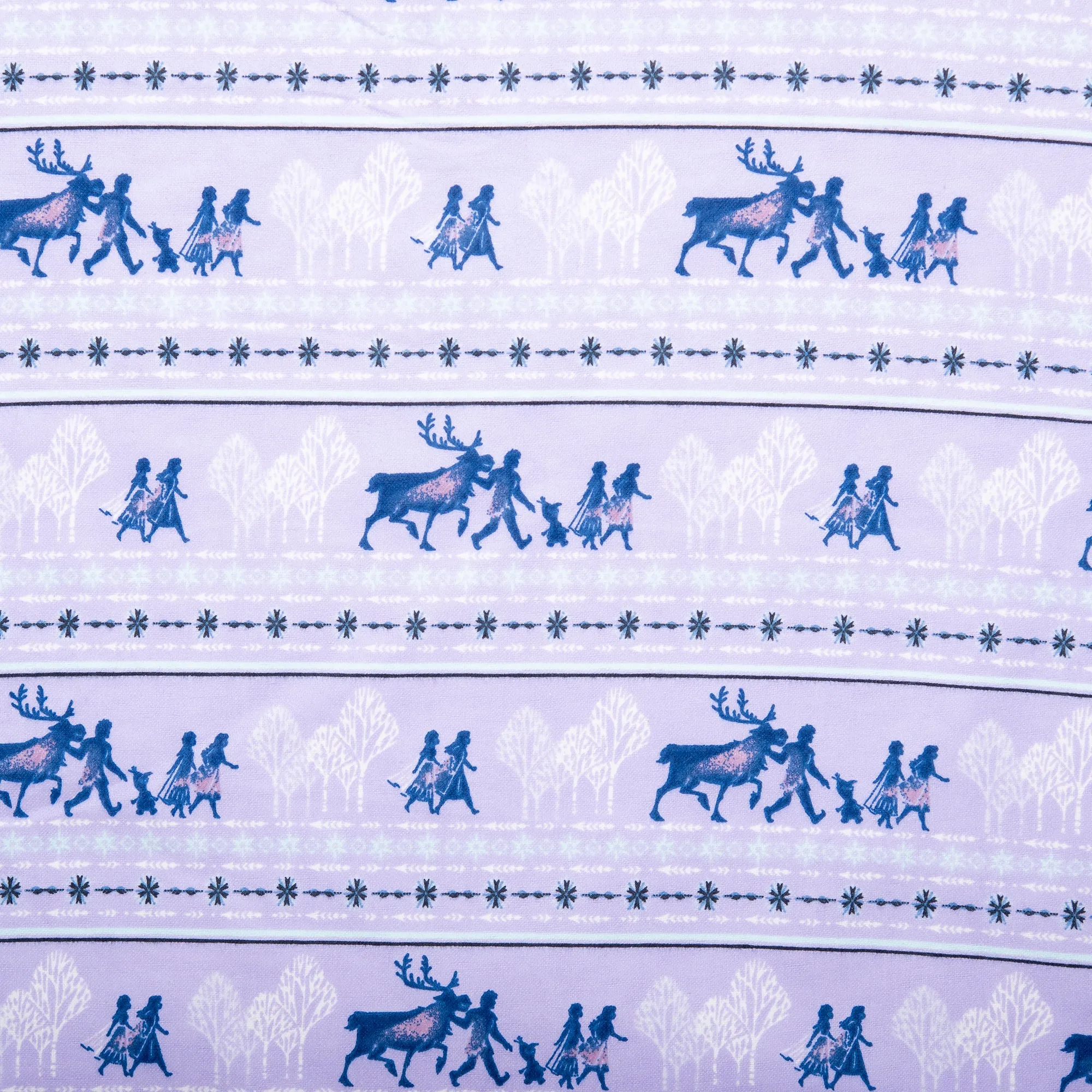 Licensed Flannelette Print - Frozen stripe - Lilac